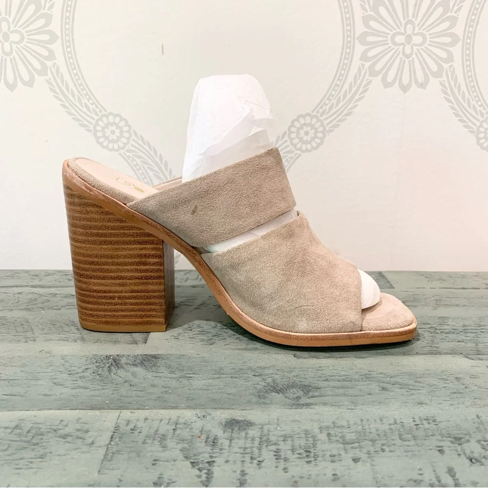 New Sol Sana Dice Mule Sandals Taupe 8.5 New
